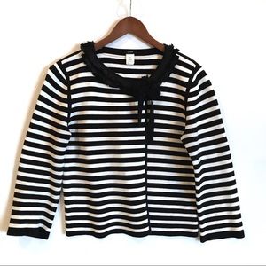 J. Crew Striped Cardigan w/ ruffled Collar Size M